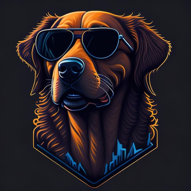 Ilustração de golden retriever encantador para t-shirts elegantes