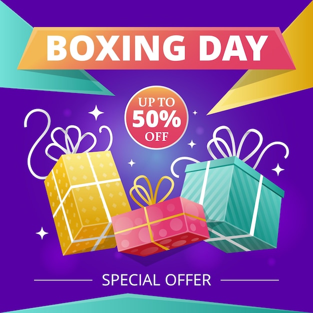 Vetor ilustração de gradiente boxing day sale