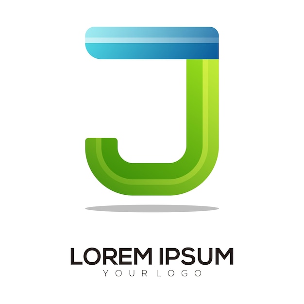 Vetor ilustração de gradiente colorido do logotipo da letra j