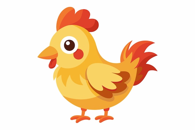 Vetor ilustração de gradiente cute chicken clucking em fundo branco