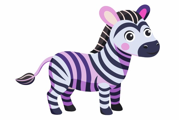 Vetor ilustração de gradiente cute zebra stripy em fundo branco