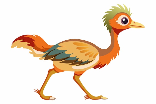 Vetor ilustração de gradiente de emu strutting em fundo branco