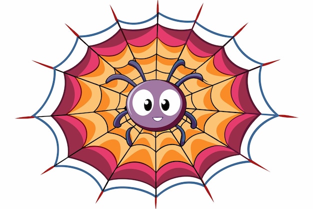 Vetor ilustração de gradiente de rotação da teia de aranha em fundo branco