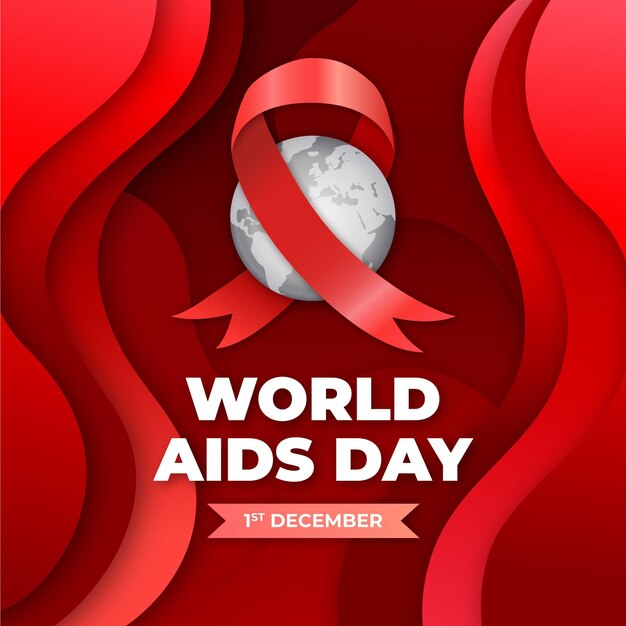 Ilustração de gradiente do dia mundial da aids