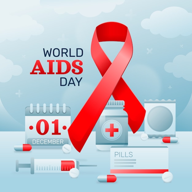 Ilustração de gradiente do dia mundial da aids