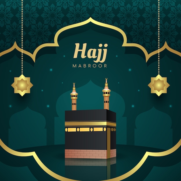 Vetor ilustração de gradiente hajj com meca