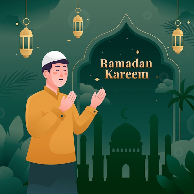 Vetor ilustração de gradiente para a celebração islâmica do ramadã.