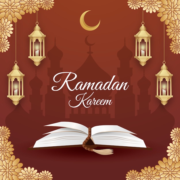 Ilustração de gradiente para a celebração islâmica do Ramadã.