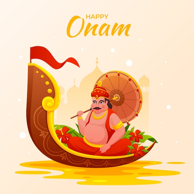 Ilustração de gradiente para celebração de onam