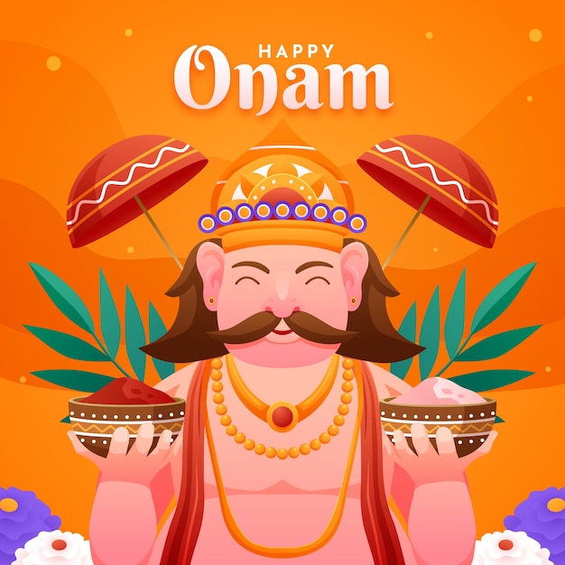 Vetor ilustração de gradiente para celebração de onam