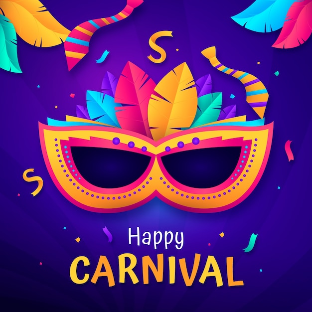 Ilustração de gradiente para uma festa de carnaval