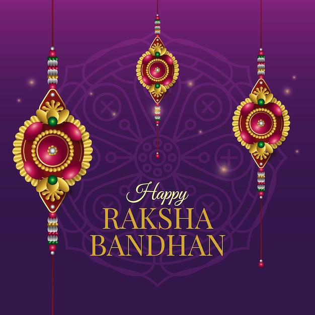 Ilustração de gradiente raksha bandhan