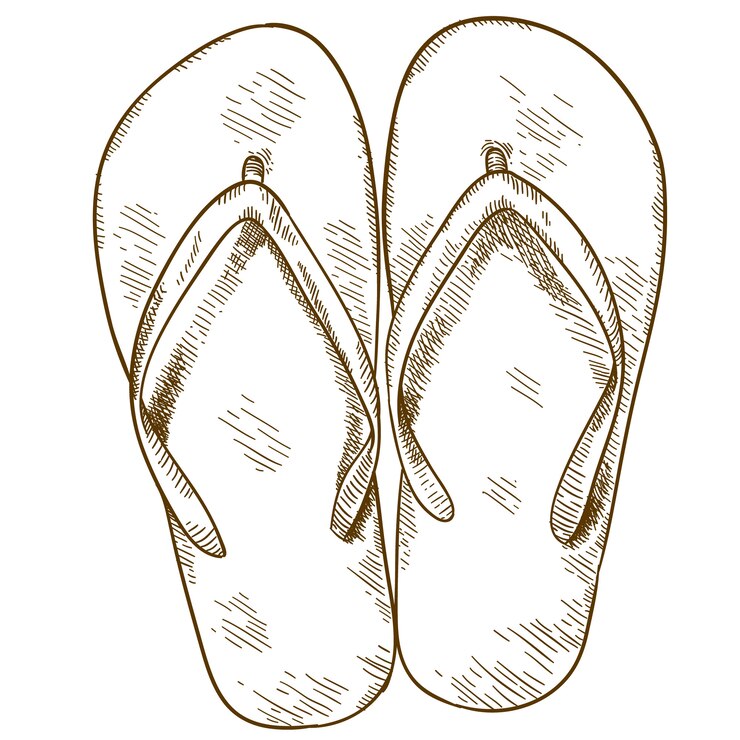 Vetor ilustração de gravura de flip-flops