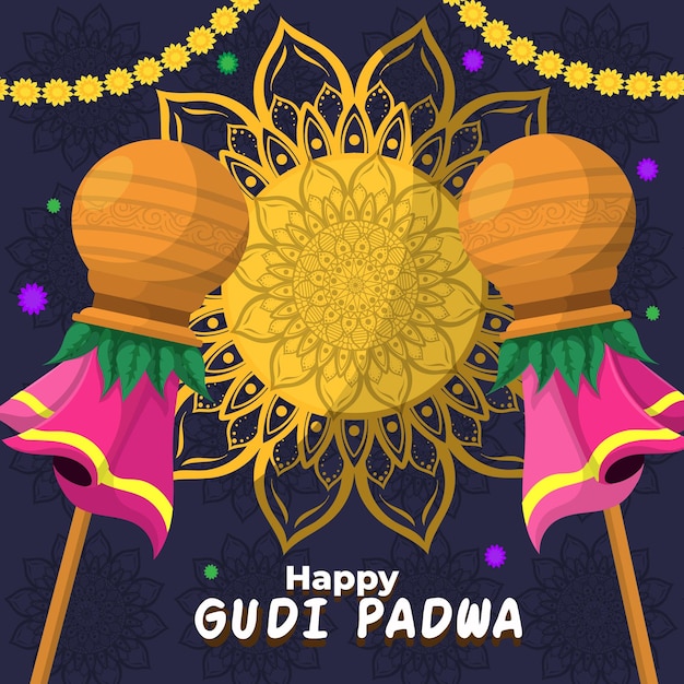 Ilustração de gudi padwa