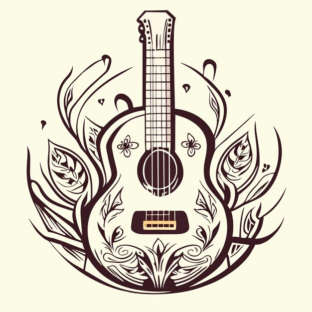 Vetor ilustração de guitarra desenhada à mão