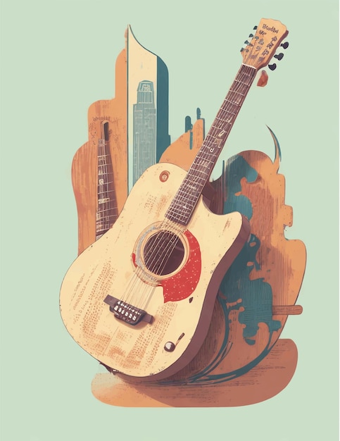 Vetor ilustração de guitarra