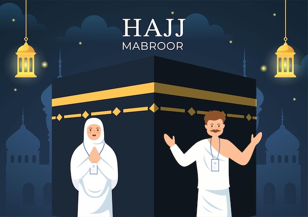 Ilustração de hajj ou umrah mabroor