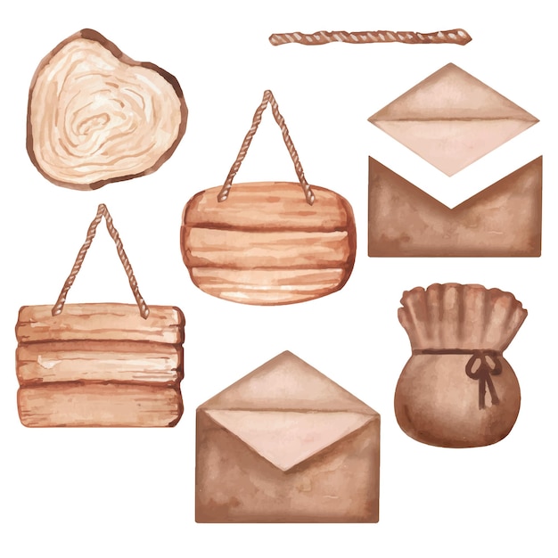 Ilustração de handcarft do elemento de textura de madeira e papel