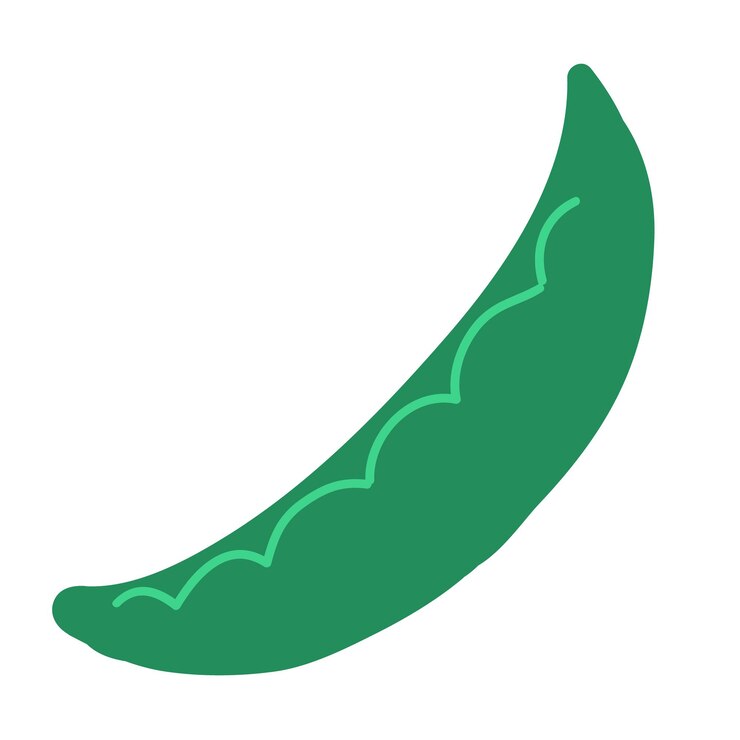 Vetor ilustração de handdraw de elemento vetorial de estilo doodle ervilha verde