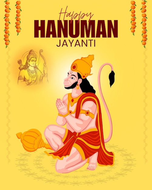 Ilustração de Hanuman Jayanti Plato Poster