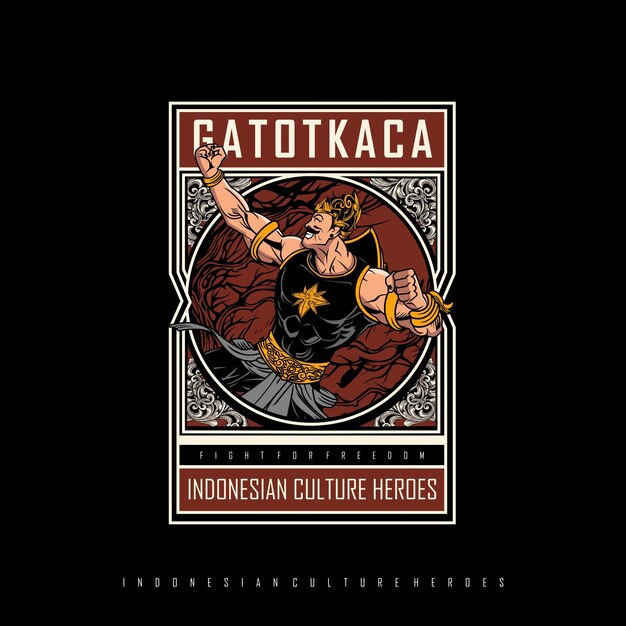 Ilustração de heróis da cultura gatotkaca, formato pronto eps 10