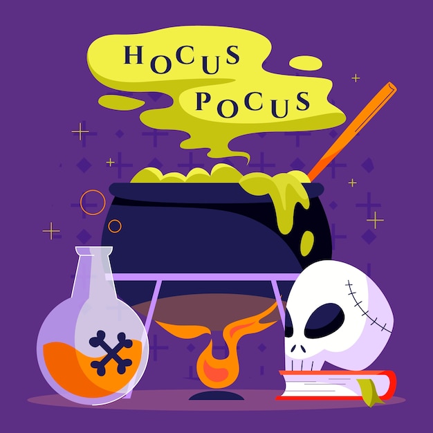 Ilustração de hocus pocus de celebração de halloween