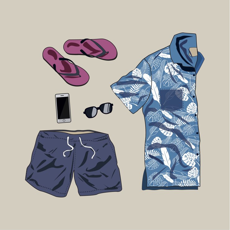 Ilustração de homem Casual de roupa de verão