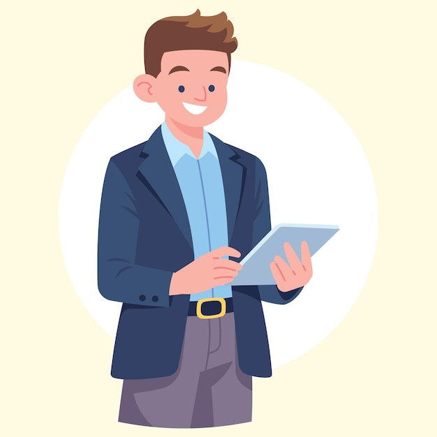 Ilustração de homem e mulher de escritório de vetor plano