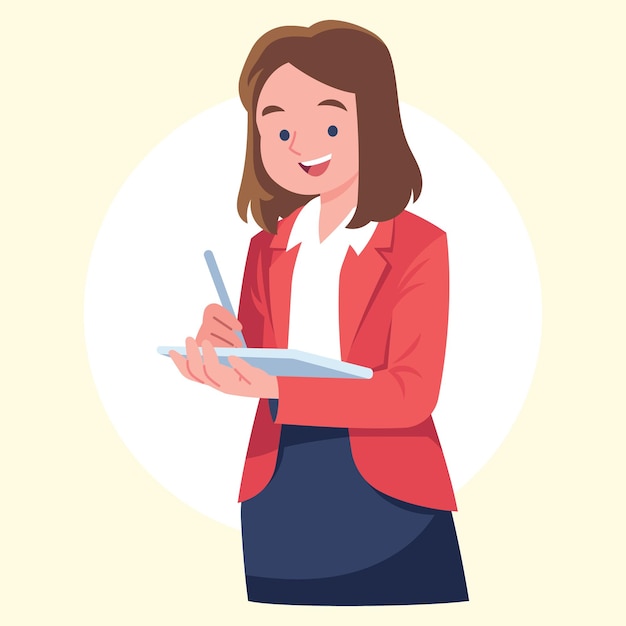 Ilustração de homem e mulher de escritório de vetor plano