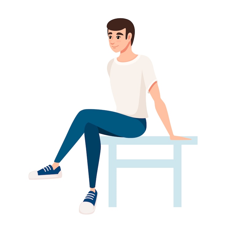 Vetor ilustração de homem sentado na cadeira branca