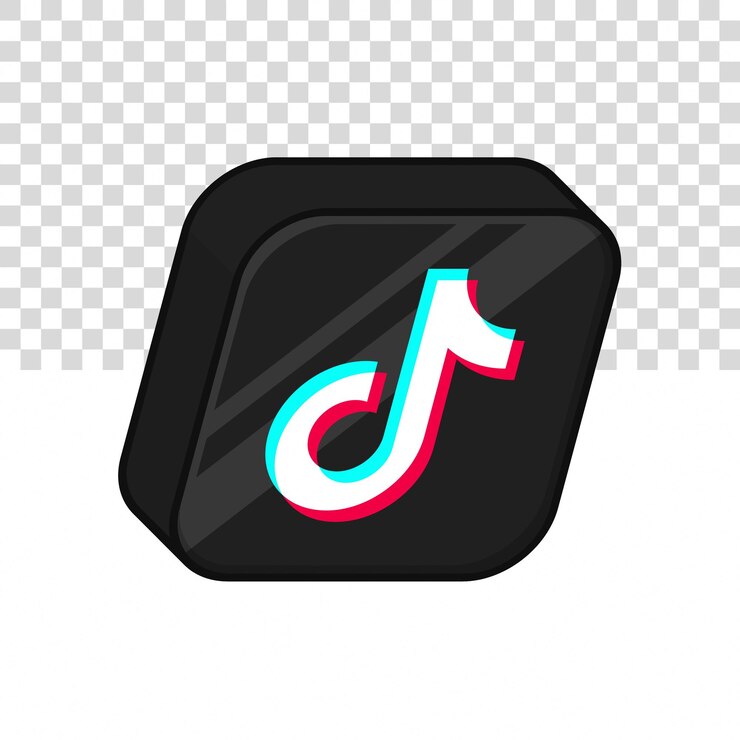 Vetor ilustração de ícone 3d do tiktok em fundo isolado