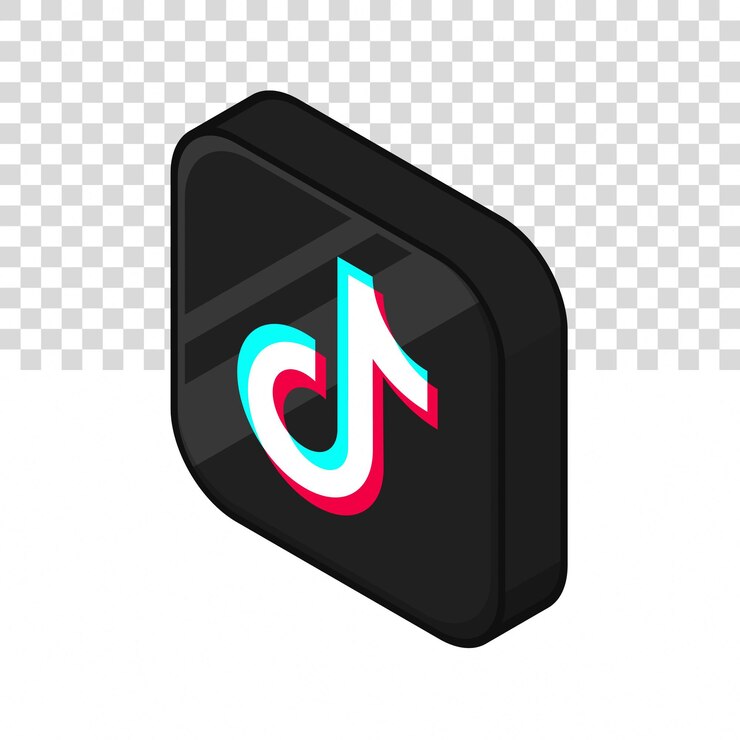 Vetor ilustração de ícone 3d do tiktok em fundo isolado