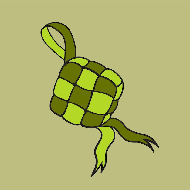 Ilustração de ícone de alimento de ketupat vetorial