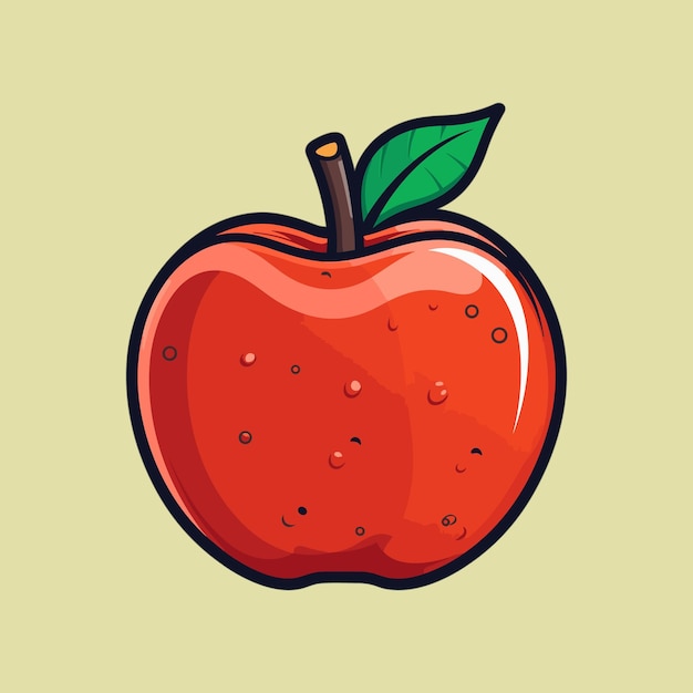 Ilustração de ícone de desenho animado de fruta de maçã em vetor