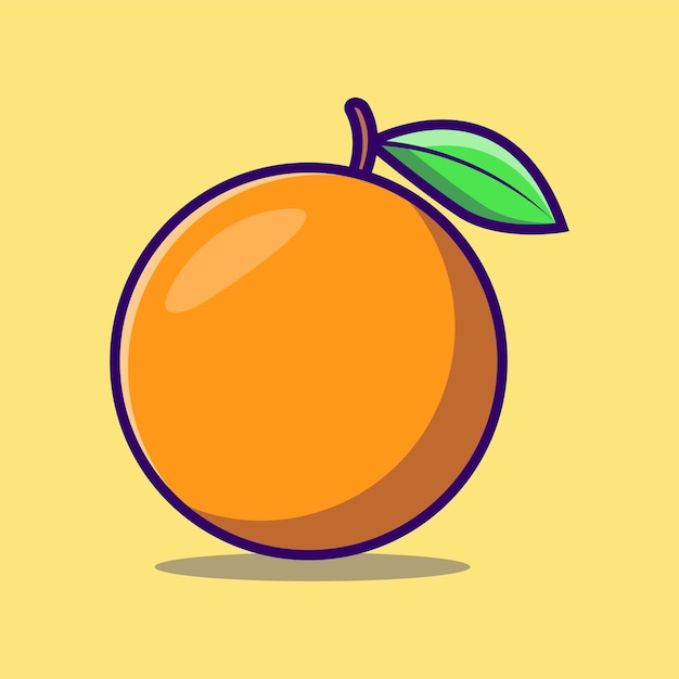 Ilustração de ícone de desenho animado de fruta laranja