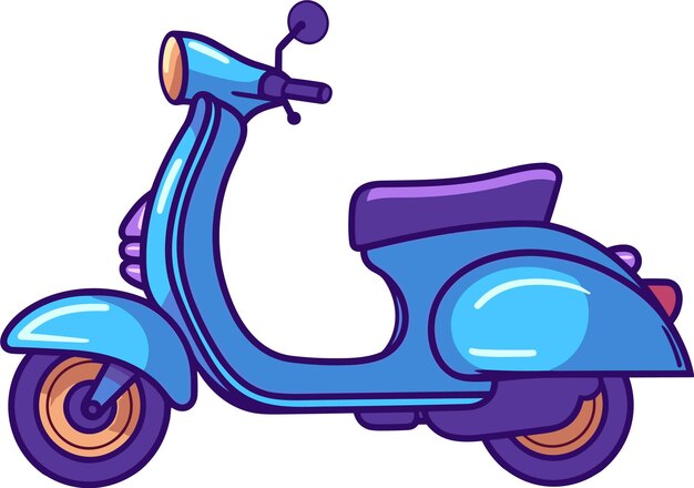 Ilustração de ícone de desenho animado de scooter conceito de ícone de veículo de motocicleta isolado