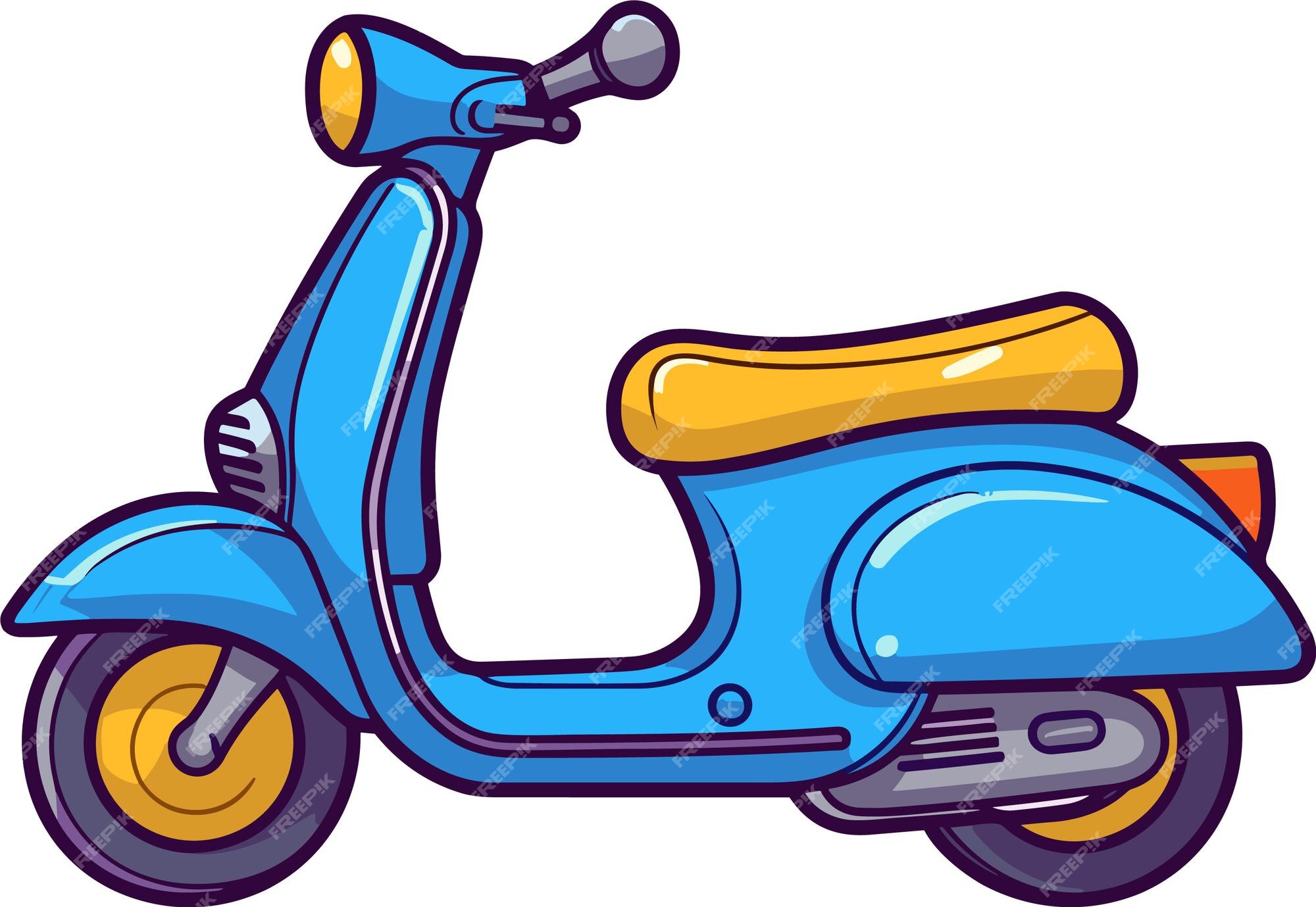 Clipart de desenho animado de motocicleta com rosto de veículo