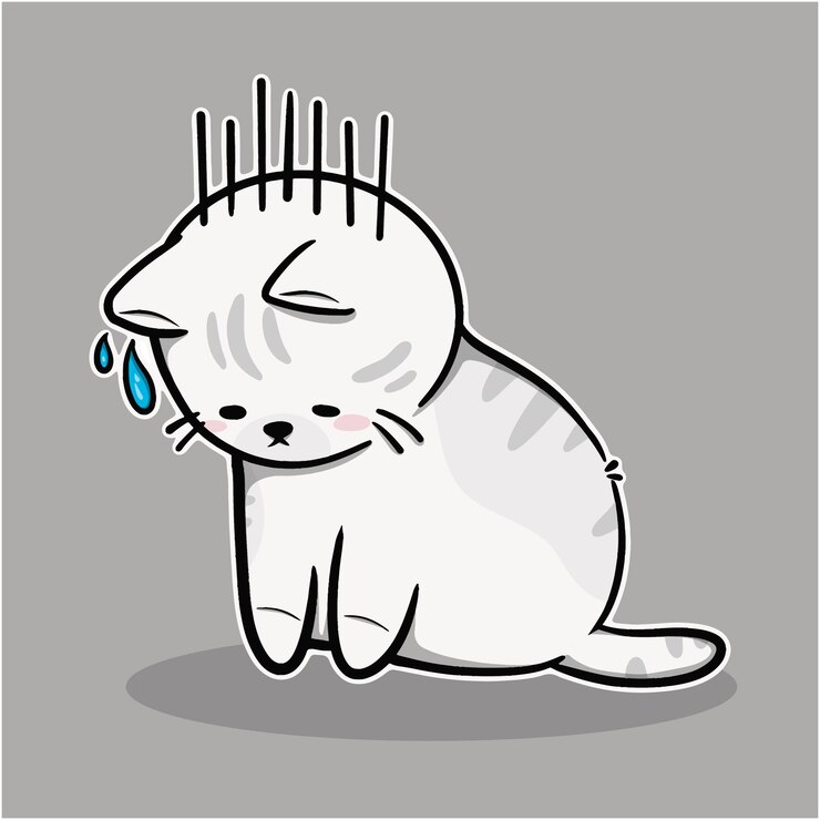 Vetor ilustração de ícone de desenho animado engraçado de gato fofo