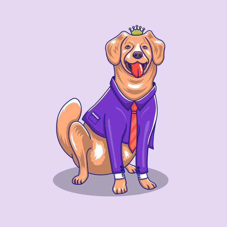 Ilustração de ícone de desenho animado sentado de cachorro fofo