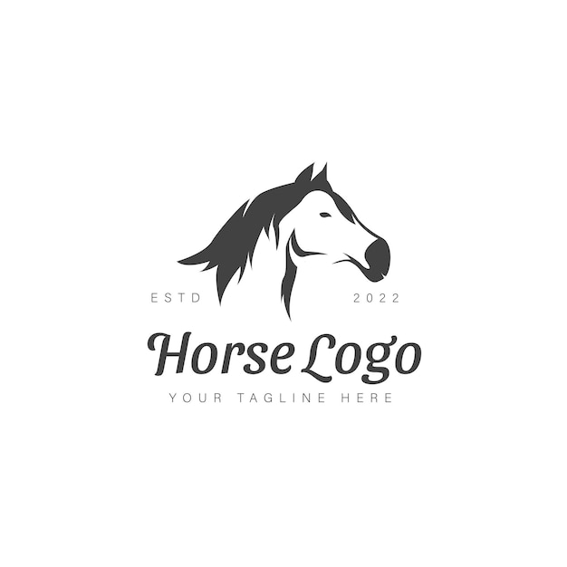 Ilustração de ícone de design de logotipo de cavalo