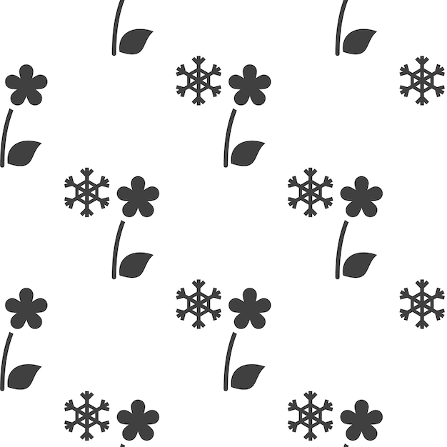 Ilustração de ícone de flor e neve