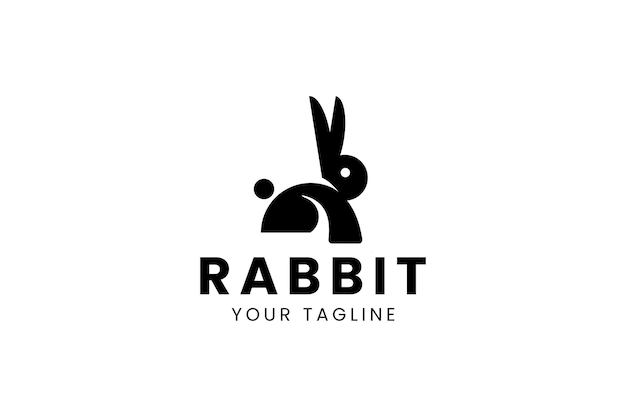 Ilustração de ícone de logotipo de coelho logotipo simples para marca