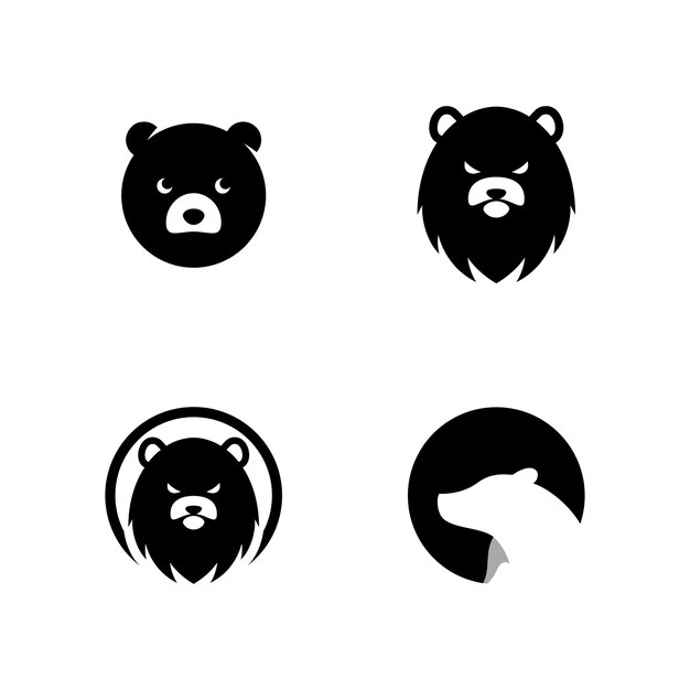 Ilustração de ícone de logotipo de vetor de urso polar