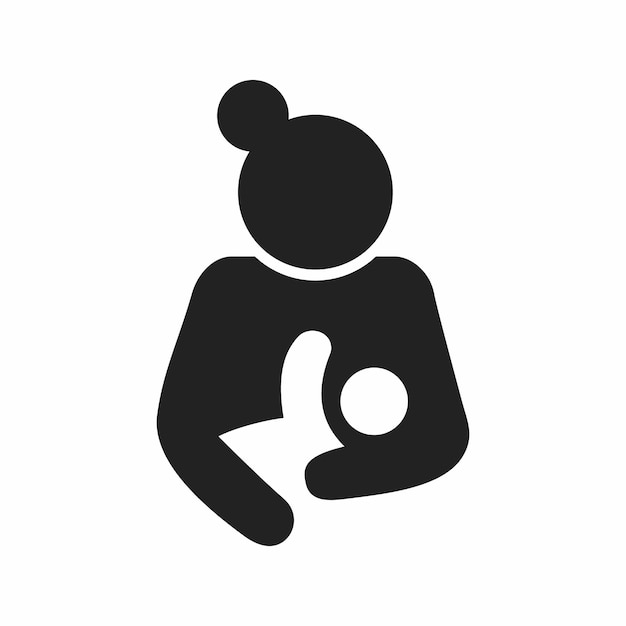 Vetor ilustração de ícone de mãe amamentando estilo plano
