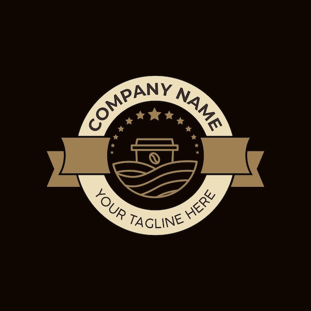 Ilustração de ícone de modelo de design de logotipo de cafeteria