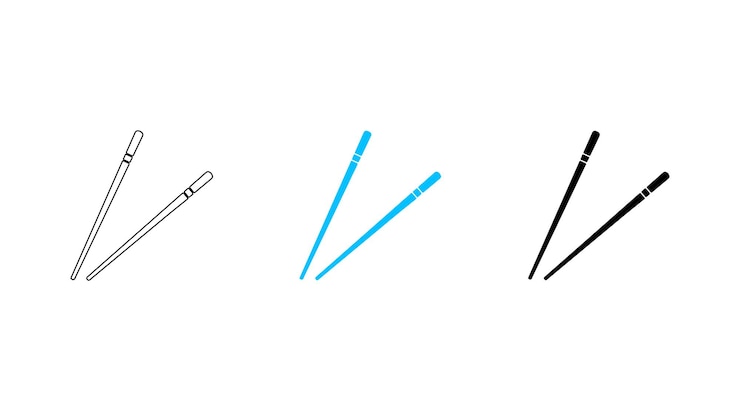 Vetor ilustração de ícone de pauzinhos vetoriais em fundo branco