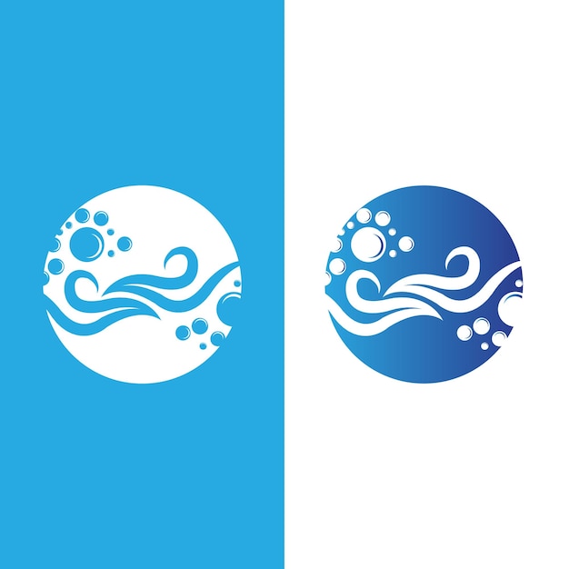 Ilustração de ícone de praia de design de logotipo de ondas do mar