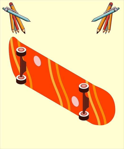 Ilustração de ícone de skate