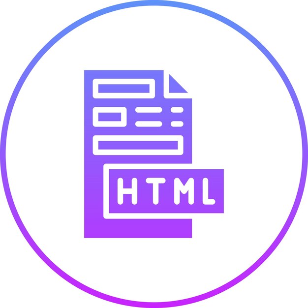 Ilustração de ícone de vetor de arquivo html do conjunto de ícones de codificação e desenvolvimento