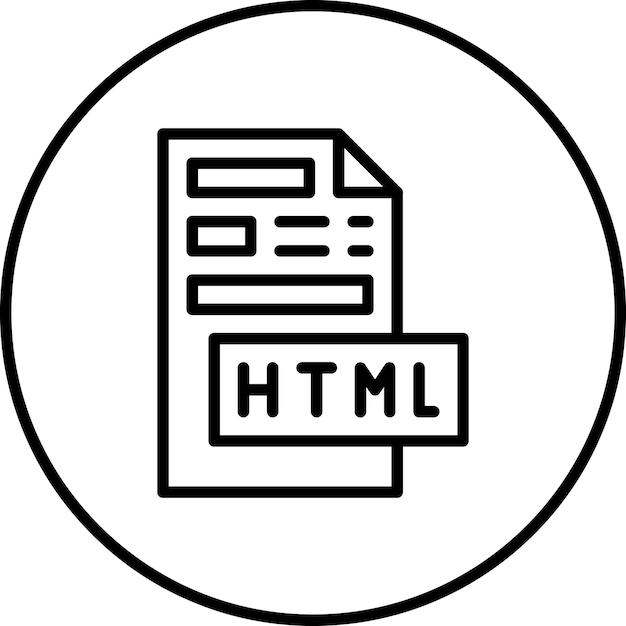 Vetor ilustração de ícone de vetor de arquivo html do conjunto de ícones de codificação e desenvolvimento